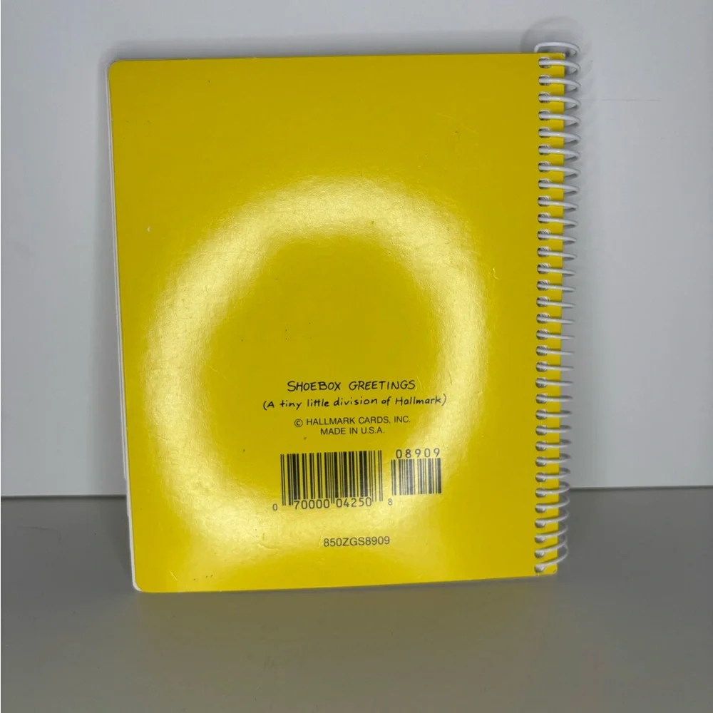Vintage 1986 Hallmark Yellow Address Book with Cartoon Cover